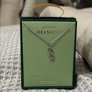 Elegant Silver Diamond Initial Necklace